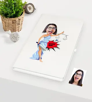 

Personalized Women 'S Attorney Caricature Of White notebook-1