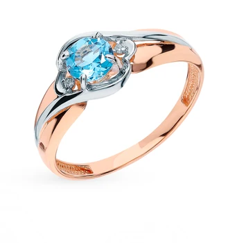 

Gold ring with Topaz and cubic zirconia sunlight sample 585 test