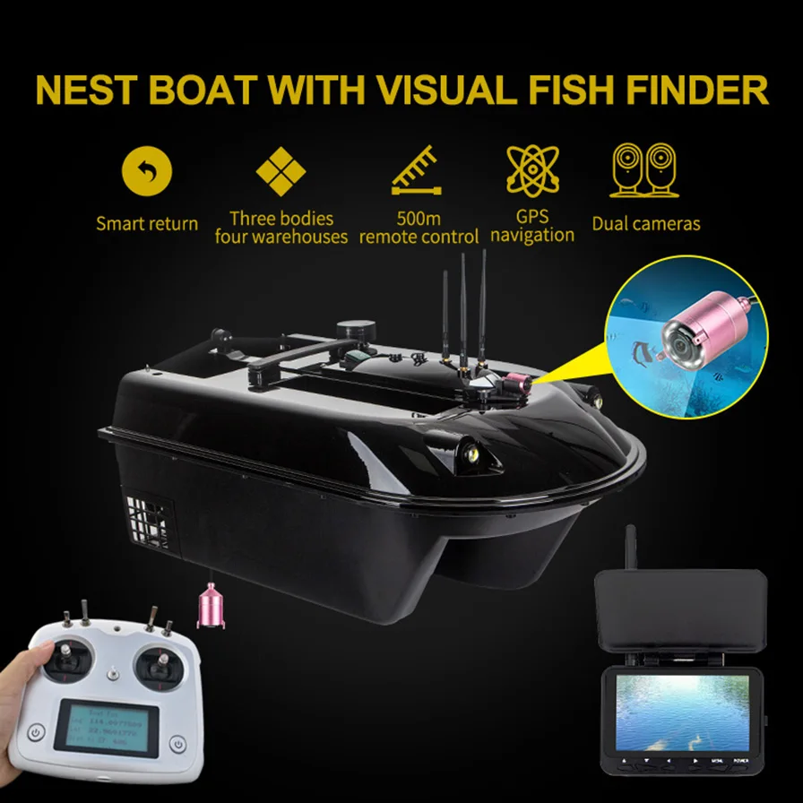 Eyoyo GPS Version Bait Boat RC Fishing Boat 600M Remote Control Boat  Wireless Fishing Lure Bait Boat Fish Camera