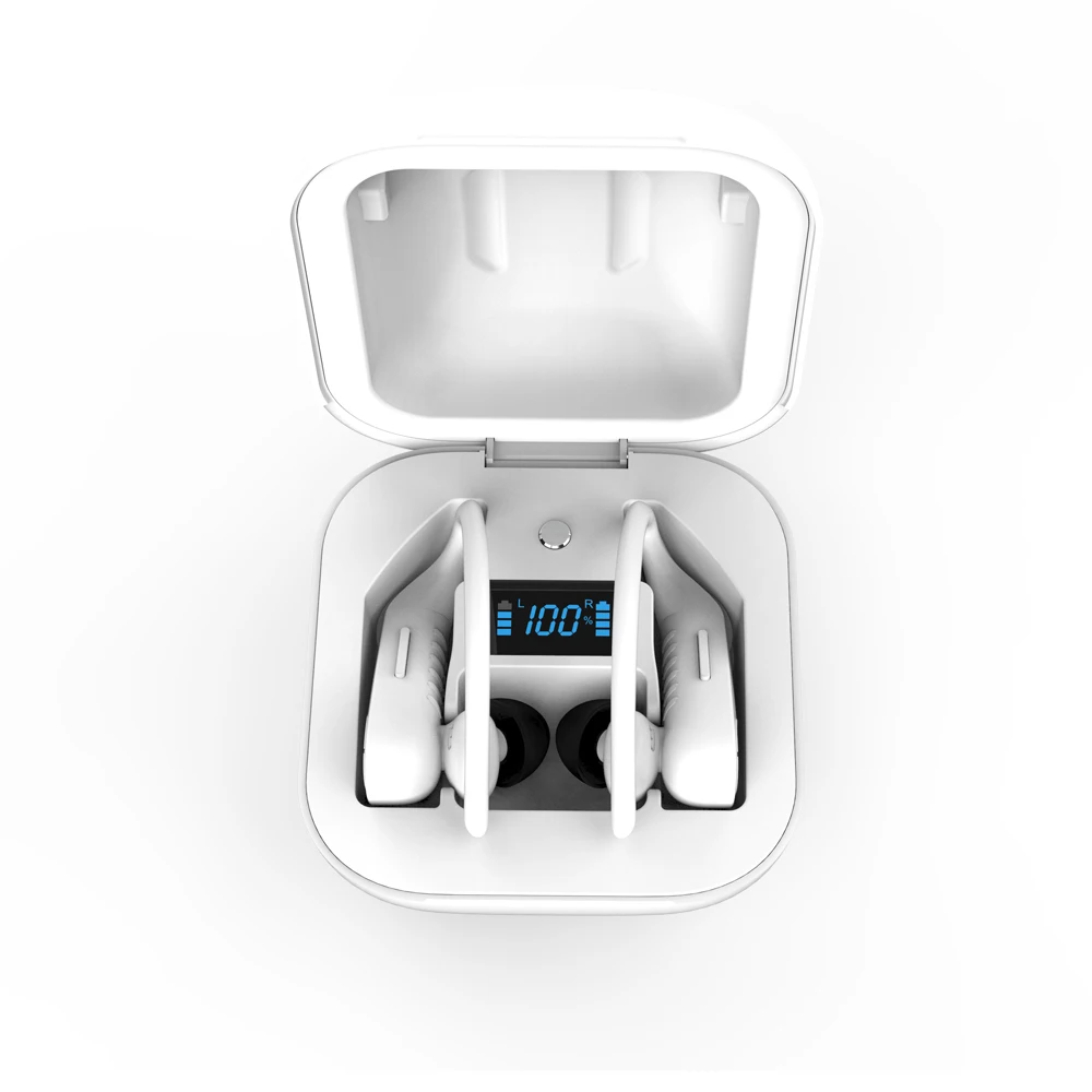 With LED Bluetooth наушники типа c TWS, беспроводные наушники 5,0, спортивные наушники, наушники Bloototh, гарнитура для Android IPhone - Цвет: With LED