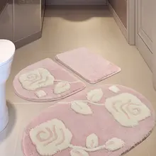 Коврик для ванной | коврик для ванной нескользящие Противоскользящие коврики Пинки розовый 3л набор 60X100 cm-50X60 Cm-40X60 см