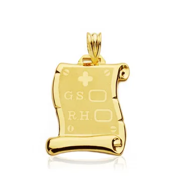 

Parchment 9K Gold blood group GS RH 24mm. Unisex width 17mm.