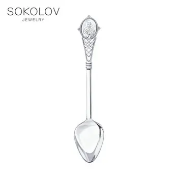 

Tea Spoon "St. Nicholas "Sokolov, fashion jewelry, silver, 925, women's/men's, male/female