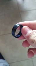 FDLK-anillo de acero inoxidable con borde de escalera cepillado para hombre, anillo de 8MM con ranura azul, regalos del anillo de boda para hombre