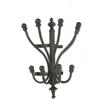 

Hanger wall coat rack metallic ten hooks. Measures: 39x30x20 cm