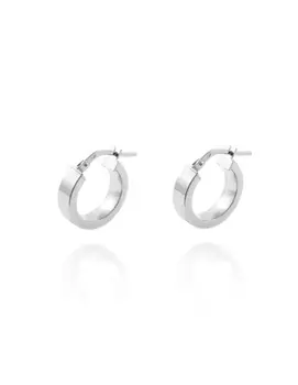 

Silver earrings Hoops rectangular Smooth 15x4mm