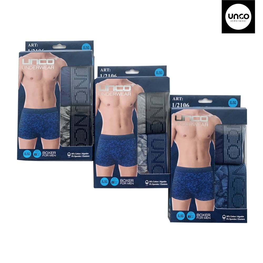 UNCO caleçon homme coton, sous-vêtement homme multicolore lot de 6,  confortable et doux - AliExpress