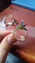 Female Earrings Animal Jewelry Cute Fashion Hummingbird-Painting Flying New-Style