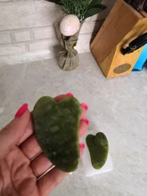 Gua sha-masajeador Facial de Jade Natural, tablero raspador Facial, Guasha, meridiano, relajación muscular, estiramiento de la piel, espátula fina