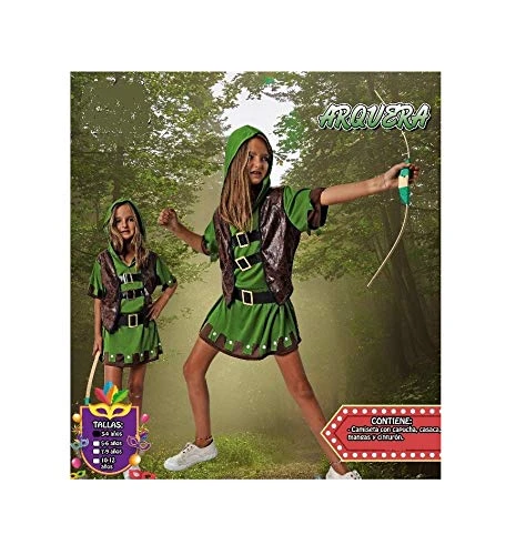 Costume da tiro con l'arco di dimensioni speciali 10-12 per ragazze in  costume o feste di carnevale, robin, ladro, cappuccio, frecce di prua