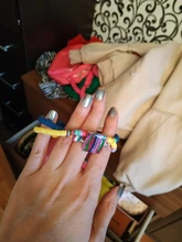 VONNOR-Pulseras hechas a mano de arcilla polimérica para mujer, joyería Bohemia, pulsera de hilo de cristal con piedras de concha, accesorios para mujer