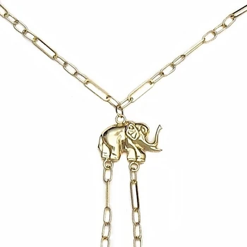 

Gold chain bracelet 18k finger elephant [405]