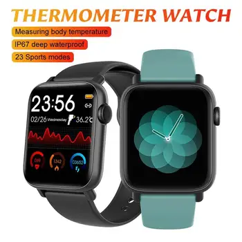 

1.54 Inches Full Touch Screen Smart Watch Thermometer Fitness Bracelet Tracker Luxury Design Smartwatch With Heart Rate Monitor