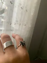 Foxanry-anillos de mariposa de Plata de Ley 925 para mujer, joyería fina Vintage Punk, accesorios para fiesta de cumpleaños, regalos