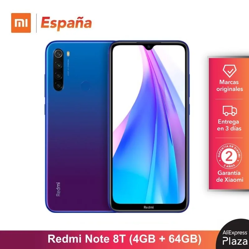  Xiaomi Redmi Note 8T (64GB ROM 4GB RAM 13MP Frontal Cámara Batería de 4000 mAh Android Nuevo Libre)