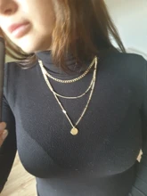 Collar vintage con cadena dorada para mujer, accesorios en capas para niña, ropa, regalos estéticos, colgante de moda 2021