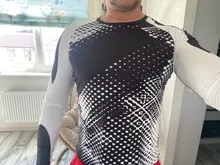 Medias de compresión para hombre, camiseta de secado rápido para correr, Camisetas estampadas con mangas largas, camisetas de entrenamiento de Fitness para gimnasio