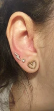 CANNER 1 par Plata de Ley 925 auténtica pendientes de cristal de circón pendientes para Piercing para las mujeres hueso del oído bien joyería pendientes de botón pendientes