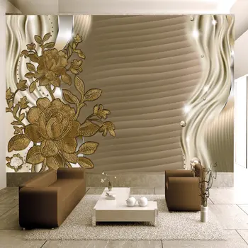 

Wall mural-Golden buds-250x175 cm