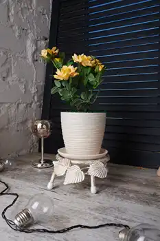 

Undefined exclusive durable table stand for Flowers "Birch" with artistic forging decor for apartment, office home