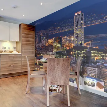 

Wall mural-cityscape night: Barcelona-350x270 cm