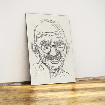 

Mahatma Gandhi-Black pen-Metal Poster