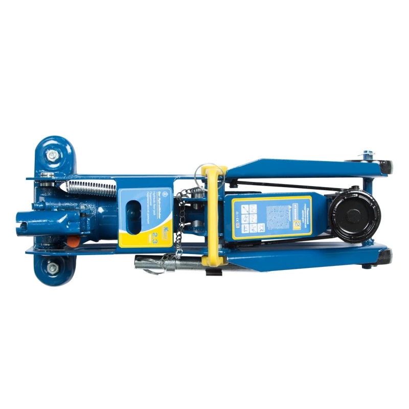 Домкрат подкатной KRAFT KT 820008 (предохранительный клапан, морозостойкое масло, вес - 9кг, макс. высота подъема - 35см
