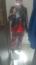 Jacket Punk Biker-Coat Rivets Leather Short Letters-Print Motorcycle Women Outwear Ailegogo