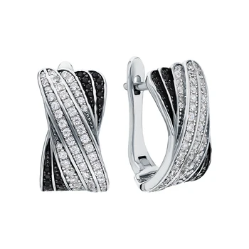 

Silver earrings with nanocrystal and cubic zirconia sunlight sample 925