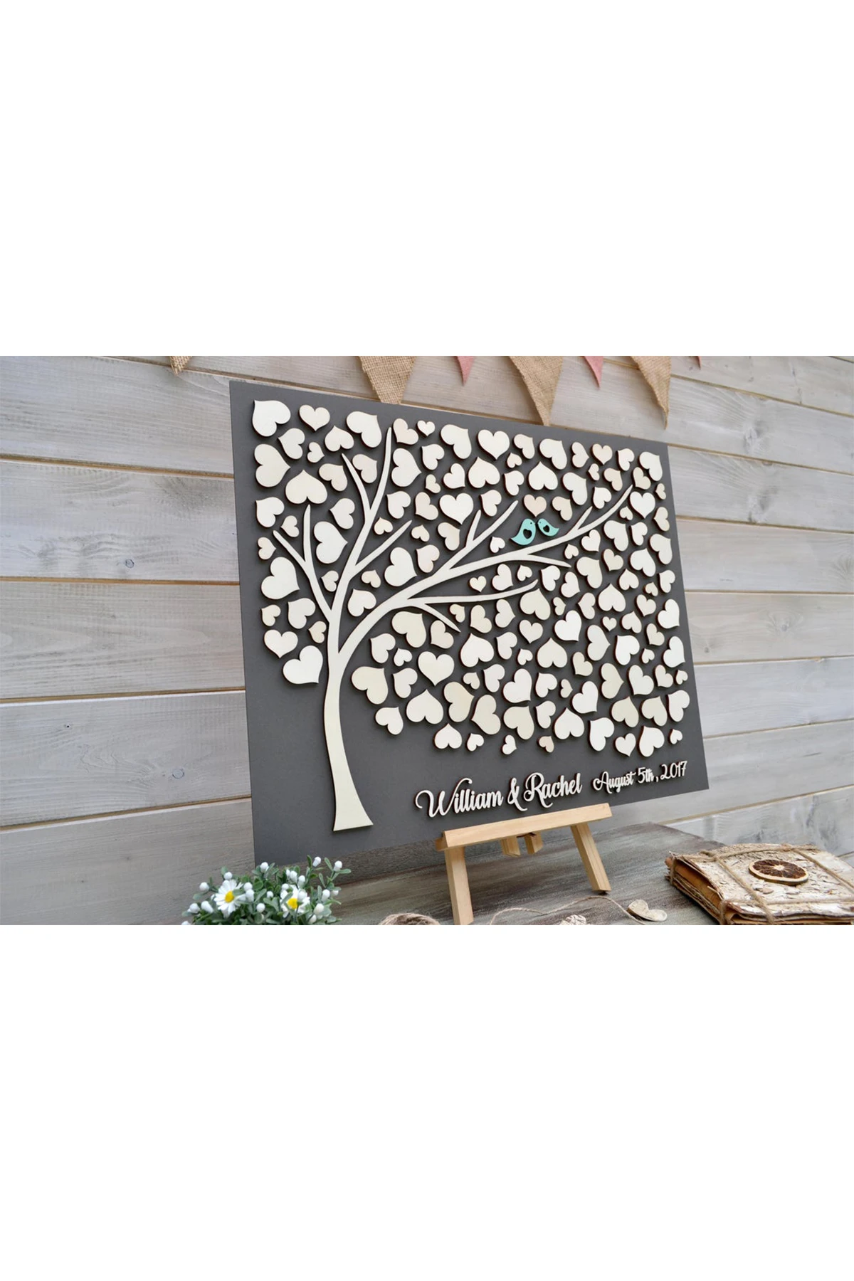 Книга с надписями для гостей свадьбы деревянная Персонализированная книга