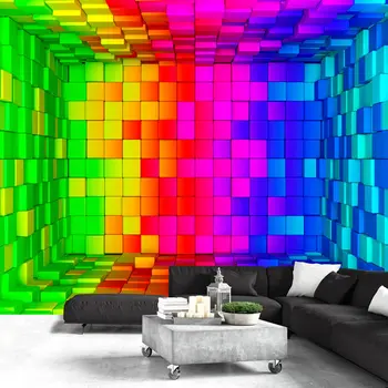 

Wall mural-Rainbow Cube - 350x245 cm