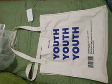 De lona de las mujeres bolsa de compras cartas de juventud imprimir mujer tela de algodón bolsa de hombro bolso Eco bolso reutilizables bolsas de compras