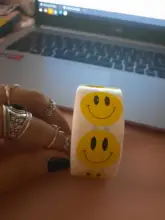 Pegatinas de coche para ordenador portátil, pegatina de retrato de cara sonriente, juguetes para niños, recompensa, pegatinas motivacionales para profesores, 500 Uds. Por rollo