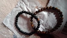 Set pulsera parejas distancia negro blanco de Lava Natural piedra de ojo de tigre cuentas pulseras de Yoga para las mujeres de los hombres cuerda elástica joyería