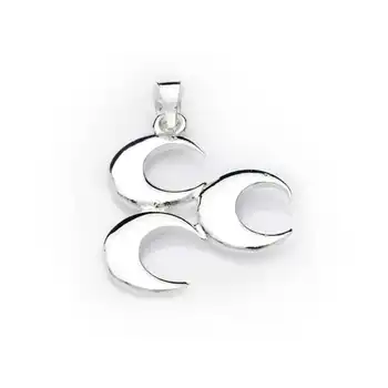 

925 sterling Silver Three Crescent Necklace