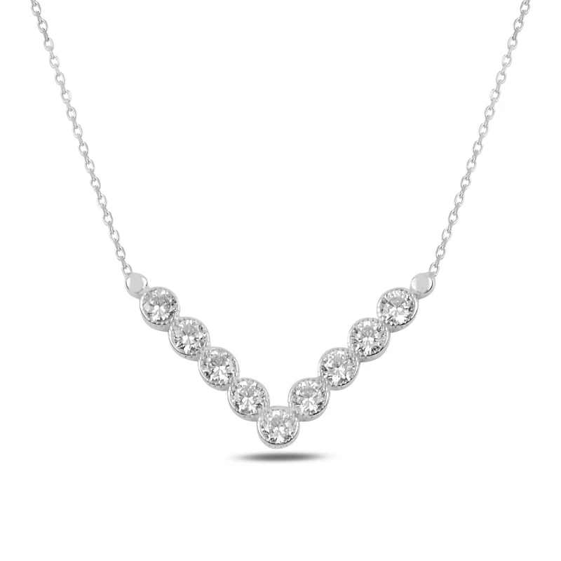 

Silver 925 Sterling Zircon Cubic Zirconia Necklace