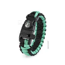 Зеленый черный паракордовый браслет