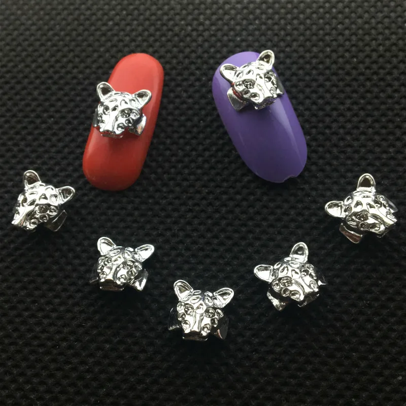 

10Pcs Leopard Nail Art Decoration 3d Charms Metal Accessories Nailart Supply Ornaments On The Nails Design DIY for professionals