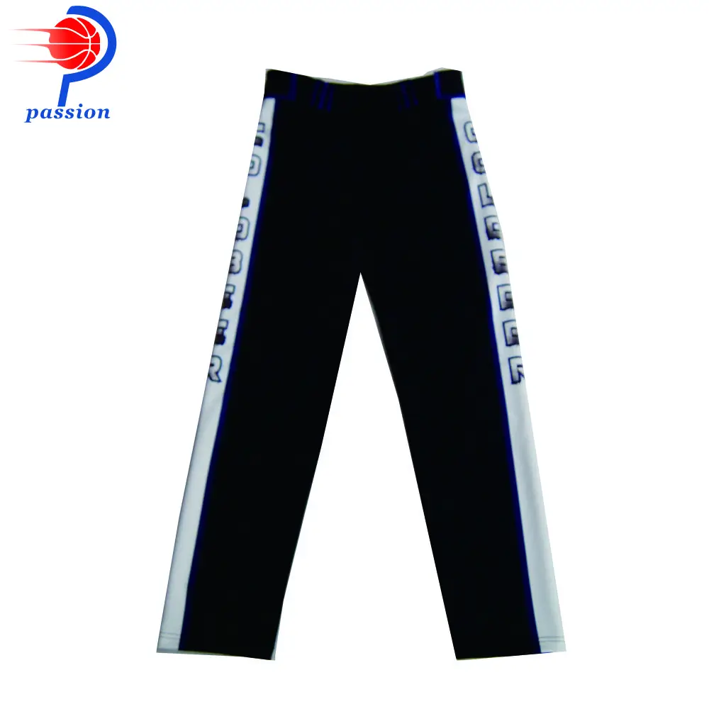 Cheap Factory Price Navy Blue Baseball Pants With Sublimated Side Panels