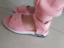 Pu de cuero, sandalias de verano sandalias de princesa con los niños de las estrellas, Anti-deslizamiento zapatos de playa para niña Tamaño 27-36