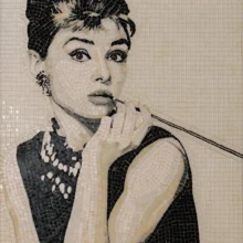 Мозаика стекло декор панно ручная работа Одри Хепберн художественная картина