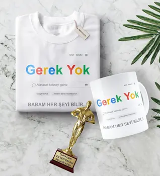 

Personalized Custom Google My Dad Knows All T-Shirt Trophy Oscar Award Gift Set