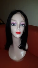Malaika recto Bob corto frente de encaje pelucas de cabello humano 13x4 pelo brasileño peluca Bob contundente corte Bob pelucas con minimechones