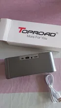 TOPROAD-altavoz HIFI con Bluetooth, barra de sonido portátil inalámbrica, Supergraves, con micrófono, TF, FM, Radio, USB