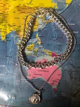 17KM-gargantilla Vintage multicapa con forma de moneda para mujer, collar, cadena gruesa, Color dorado y plateado, retrato de moda, joyería