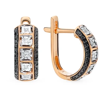 

Gold earrings with diamonds sunlight sample 585