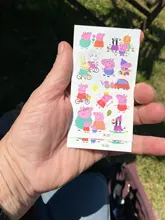 Peppa-pegatinas con diseño de cerdo, suministros de recuerdos para fiesta, regalos para tatuajes temporales para niños, pegatinas de piel, decoraciones de cumpleaños para niños y niñas