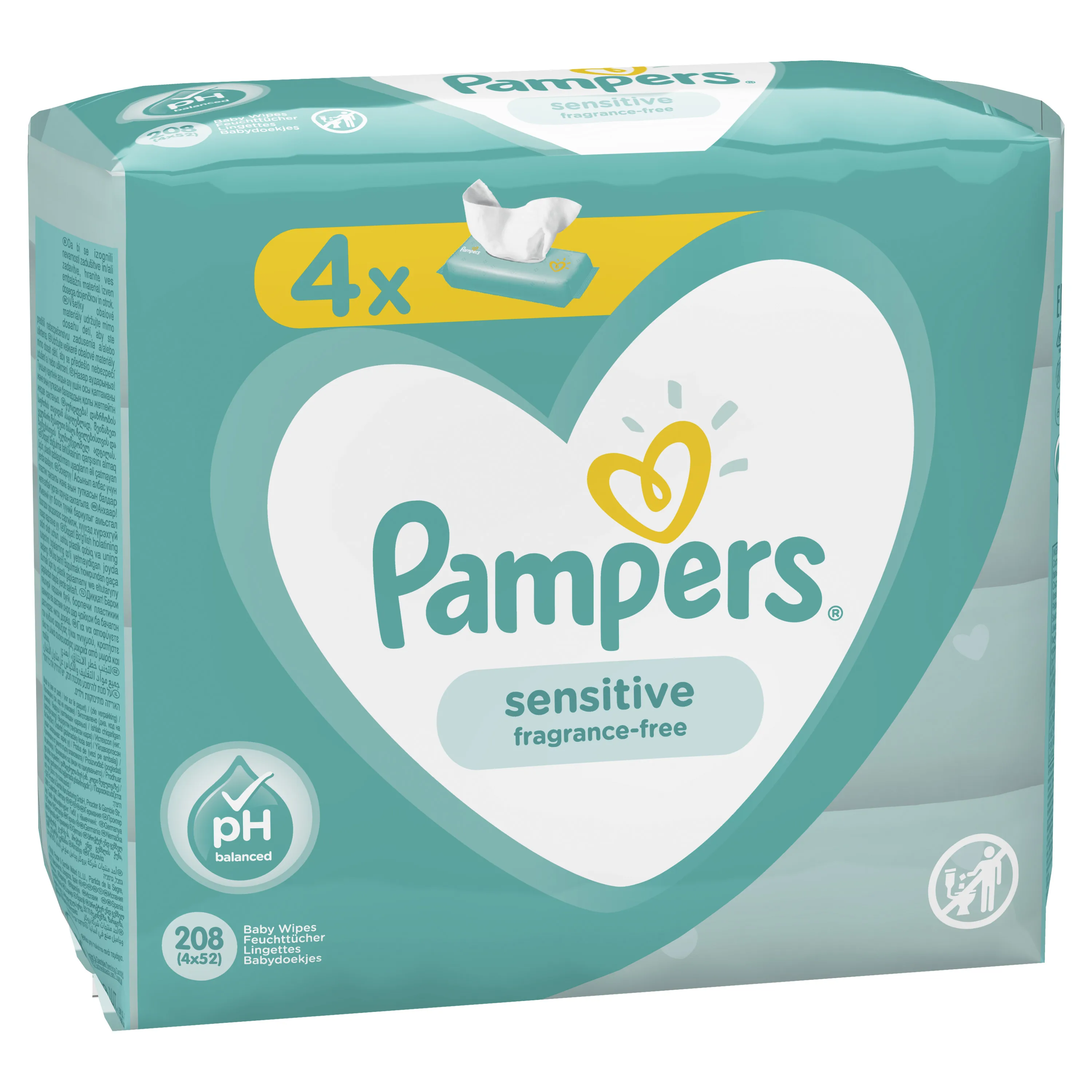 Baby wet wipes Pampers Sensitive 208 PCs
