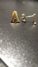 De acero inoxidable 26 A-Z inicial Pendientes con pasador en forma de letra pequeña bricolaje alfabeto nombre joyas piercings Pendientes de botón Pendientes Brincos