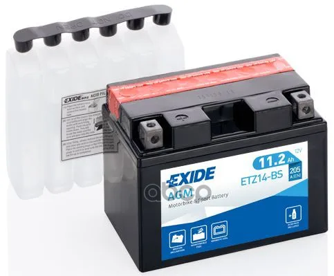 Аккумулятор Moto Agm 11,2ah 205a 150x87x110 Полярность Etn 1 Токовыводы M04 Exide Etz14bs EXIDE арт. ETZ14BS
